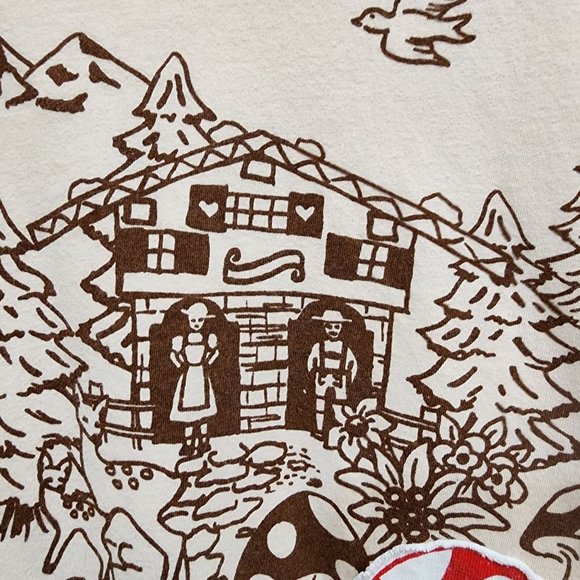 RARE Made with love by Hannah black forest fun toadstool graphic tee woman's XL - Picture 5 of 9